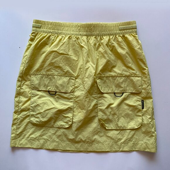 G-Motion Cargo Skort Womens Sz M Yellow Elastic Waist Pockets Lightweight Nylon - Picture 5 of 8
